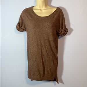 Wallace chocolate Brown shirt sweater tunic lambs wool cashmere rabbit xs